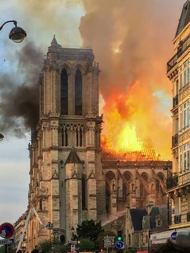 Notre-Dame Cathedral Burns in Central Paris