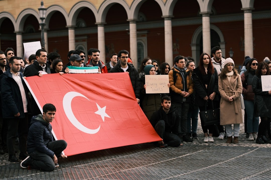 Illustrative Turkey-Syria solidarity scene; not a photograph of the 2020 ceasefire talks
